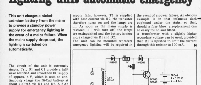 automatic emergency lighting unit