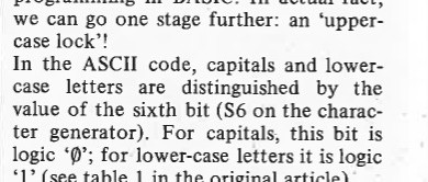 capitals from .the ASCII keyboard