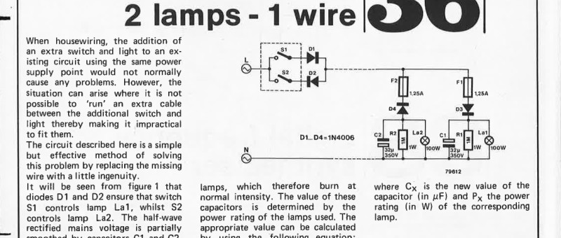 2 switches - 2 lamps - one wire