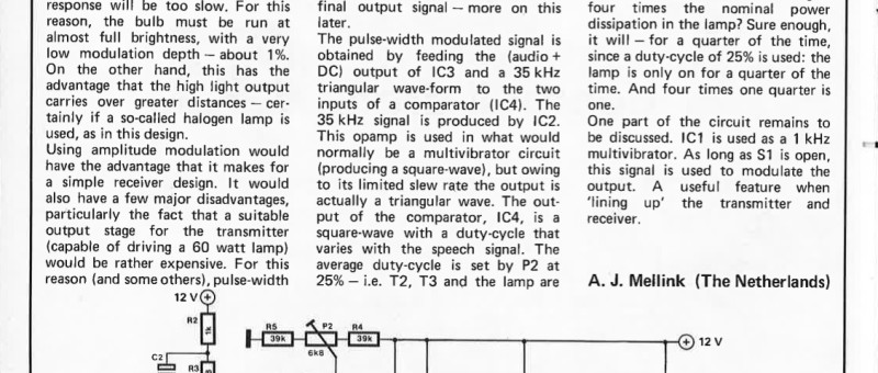 opto-transmitter for speech