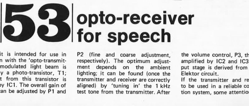 opto-receiver for speech