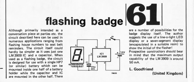 flashing badge