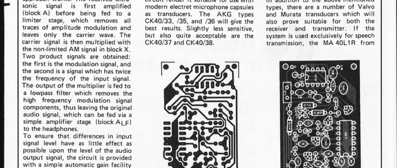 ultrasonic receiver for headphones