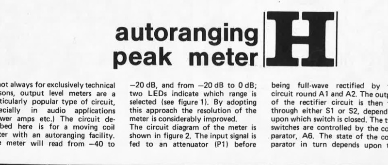 autoranging peak meter