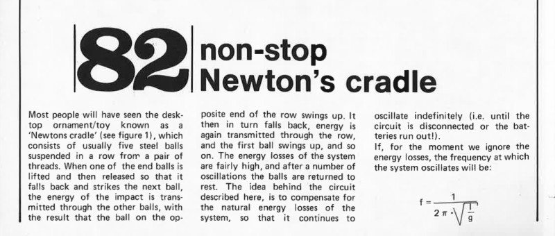 non-stop Newton`s cradle