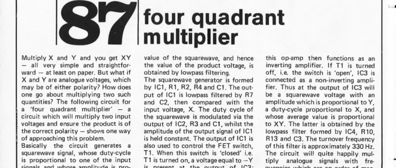 four quadrant multiplier