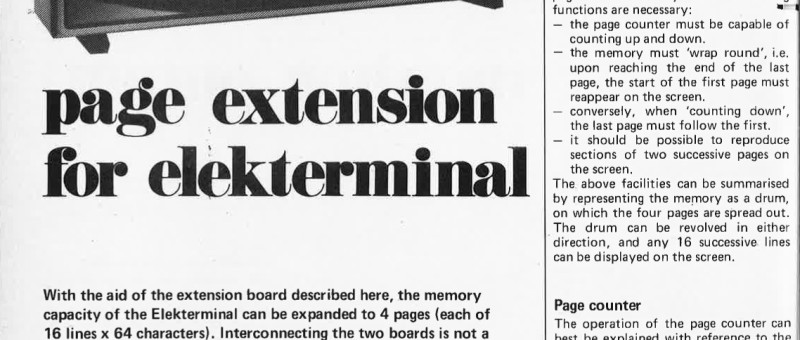 page ex tension for the Elekterminal