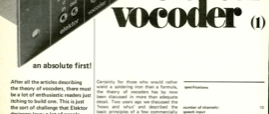 vocoder (1) - an absolute first!