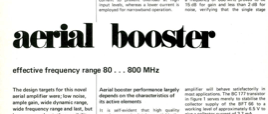 aerial booster - effective frequency range 80 … 800 MHz