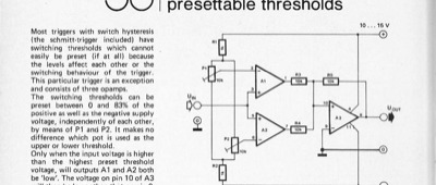 trigger with presettable thresholds