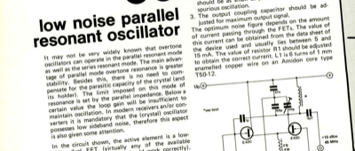 low noise parallel resonant oscillator