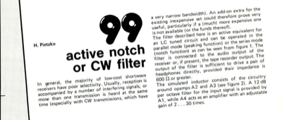 active notch or CW filter