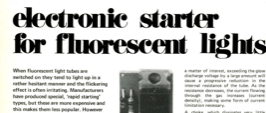 Electronic starter for fluorescent lights - strike a light!