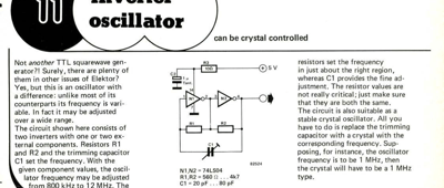 Inverter oscillator - can be crystal controlled