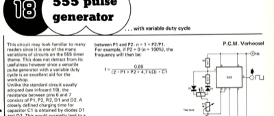 555 pulse generator - with variable duty cycle