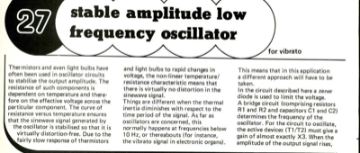 Stable amplitude low frequency oscillator - for vibrato