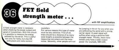 FET field strength meter - with RF amplification