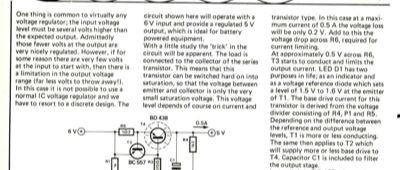 Mini high performance voltage regulator - with only 1 V drop