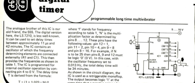 Digital timer - programmable long time multivibrator