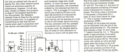 Infra-red remote control - the transmitter