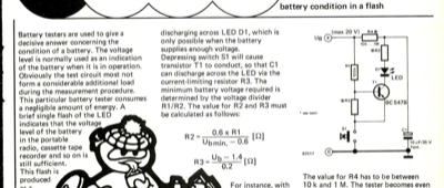 Economical battery tester - battery condition in a flash