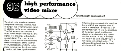 High performance video mixer - find the right combination!