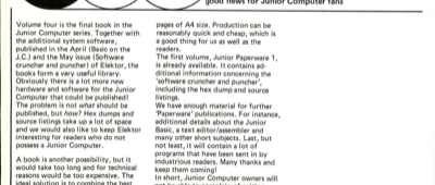 junior paperware - good news for Junior Computer fans