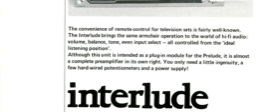Interlude - a remote-control preamplifier