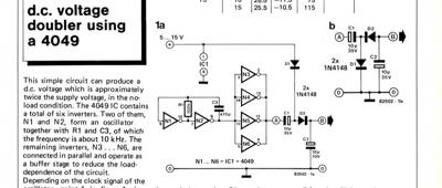 d.c. voltage doubler using a 4049