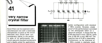 very narrow crystal filter