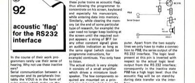 acoustic 'flag' for the RS232 interface