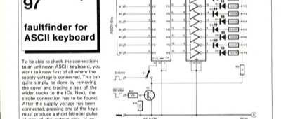 fault finder for ASCII keyboard