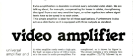 video amplifier - universal amplifier and distri butor for video signals