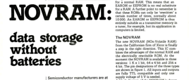 NOVRAM - data storage without batteries