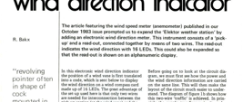 wind direction indicator - ""revolving pointer often in shape of cock mounted in high place esp. on church spire to show whence wind blows,"" (OED)
