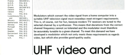 UHF video and audio modulator - for all television standards