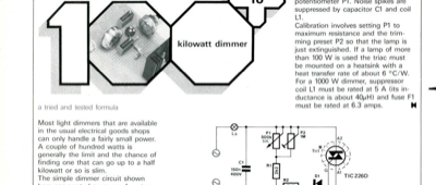 kilowatt dimmer - a tried and tested formula