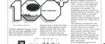 level indicator - or cassette interface