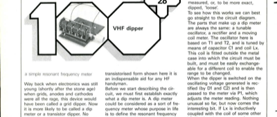 VHF dipper - a simple resonant frequency meter