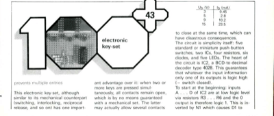 electronic key-set - prevents multiple entries