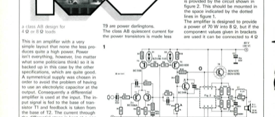 70/90 watt amplifier - a class AB design for 4 Q or 8 Q loads