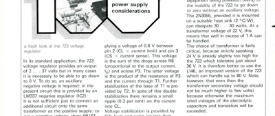 power supply considerations - a fresh look at the 723 voltage regulator