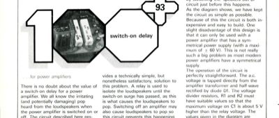 switch-on delay - for power amplifiers