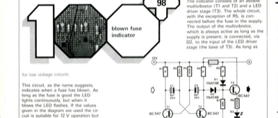 blown fuse indicator - for low voltage circuits