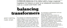 balancing transformers - aerial matching made simple