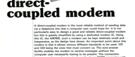 direct-coupled modem - a multi-standard alternative to the acoustically-coupled modem
