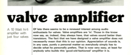 valve amplifier - A 10 Watt hi-fi amplifier with just four valves