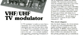 VH UHF TV modulator - for any TV set without a video input