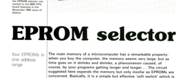 EPROM selector - four EPROMs in one address range