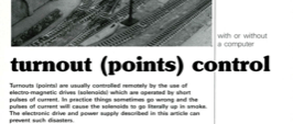 turnout (points) control - with or without a computer